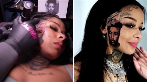 Blueface's GF Bonnie Gets Butt Tattoo To Counter Chrisean's Face Portrait