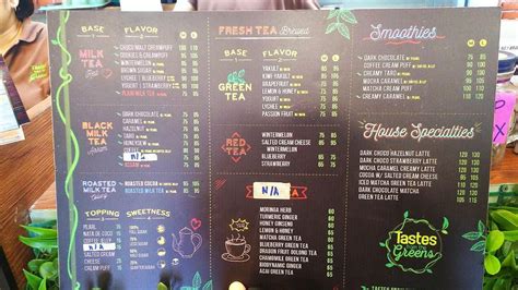 Menu at Tastes From The Greens - Valenzuela cafe, Valenzuela