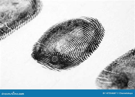 Black Fingerprint On White. Friction Ridge Pattern Stock Image - Image of criminology, isolated ...