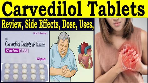 Carvedilol 6.25 mg, 3.125 mg, Tablet - Review Carloc 6.25 mg - uses, Side Effects, Dose - YouTube