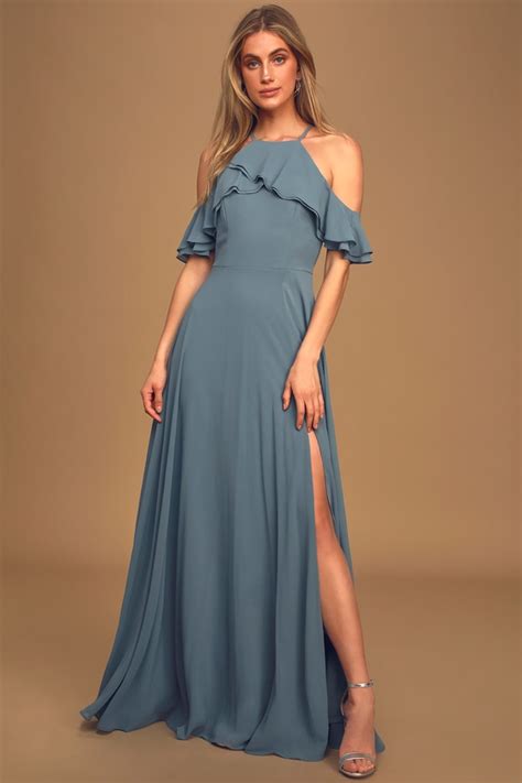 Lovely Slate Blue Dress - Maxi Dress - Bridesmaid Dress - Lulus