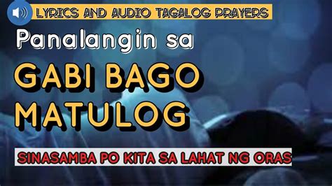 Panalangin sa Gabi Bago Matulog | Night Prayer before going to Sleep Tagalog - YouTube