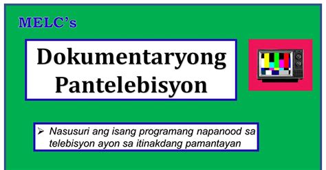 Sir Kalmado: DOKUMENTARYONG PANTELEBISYON