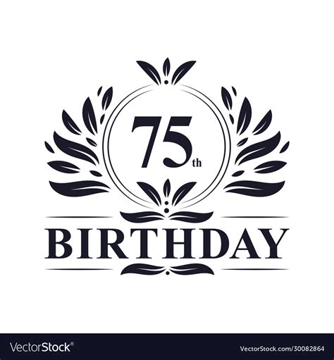 75 years birthday logo 75th birthday celebration Vector Image