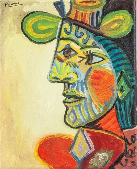 an abstract painting of a man's face