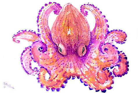 Octopus Artwork, Original Watercolor Painting - Etsy