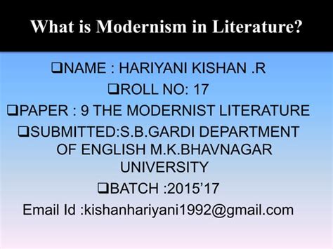 American Literature: Introduction to the Modern Period | PPT