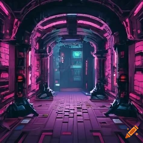 Futuristic cyberpunk dungeon interior on Craiyon