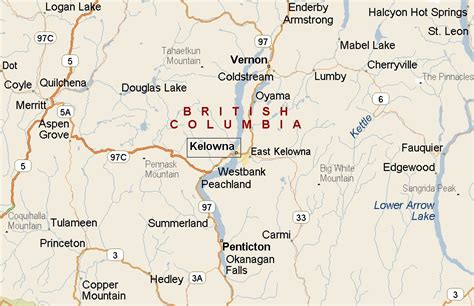 Kelowna, British Columbia Area Map & More