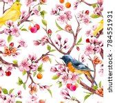 Bird Floral Vintage Wallpaper Free Stock Photo - Public Domain Pictures
