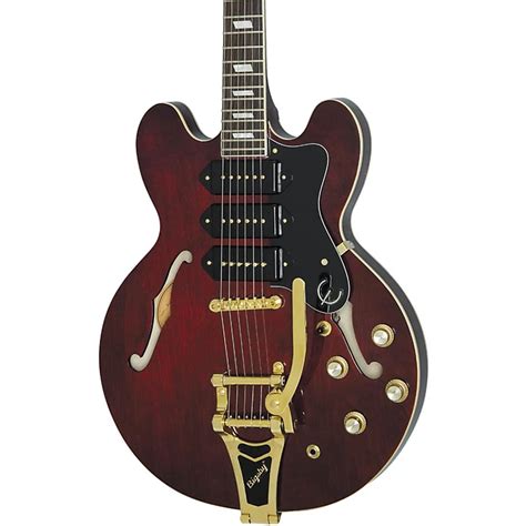 Epiphone Limited Edition Riviera Custom P93 Semi-Hollowbody Electric Guitar Wine Red | Music123