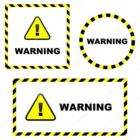 Warning vector label. Vector templates. — Stock Vector © studiom1 #1438043