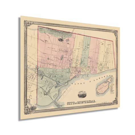 Buy HISTORIX Vintage 1863 Montreal Quebec Canada - 24x30 Inch Vintage Montreal Wall Art - Old ...