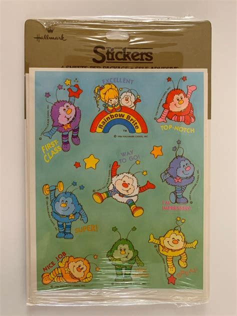 Vintage 1984 Rainbow Brite Sprites Hallmark Stickers pack (4 sheets) *Sealed* | #4560758306