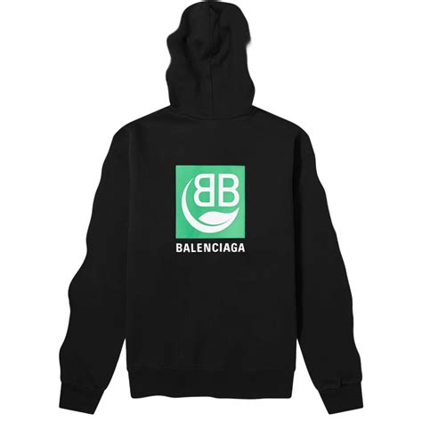 The Luxe Culture – Balenciaga Green Logo Black Hoodie