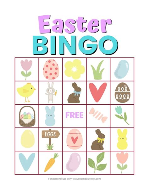 Free Printable Easter Bingo Game Cards for Kids