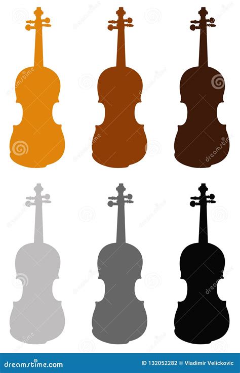 Violin Silhouette - Fiddle, Is A Wooden String Instrument In The Violin Family Vector ...