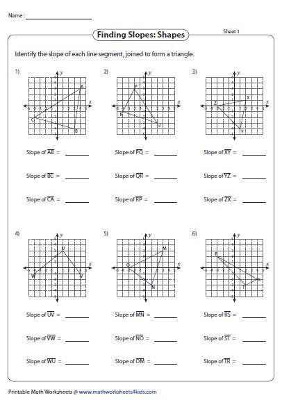 Slope Worksheets