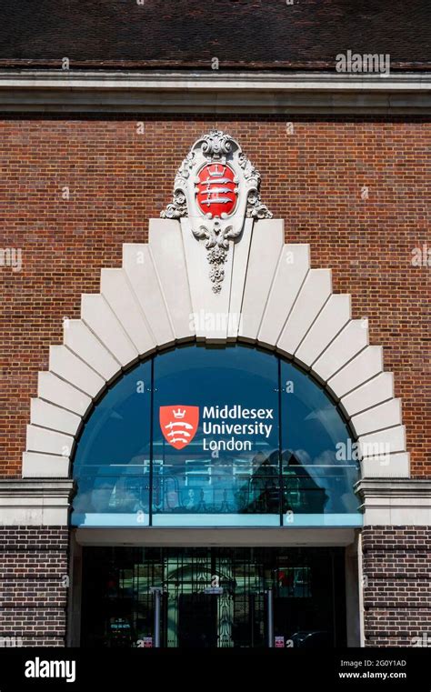 The entrance gate of Middlesex University in London Stock Photo - Alamy