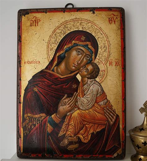 Theotokos Eleusa Mount Athos Orthodox Icon - BlessedMart