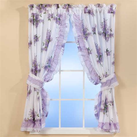 Lilac Ruffle Curtains - Floral Curtains - Lilac Curtains - Miles Kimball