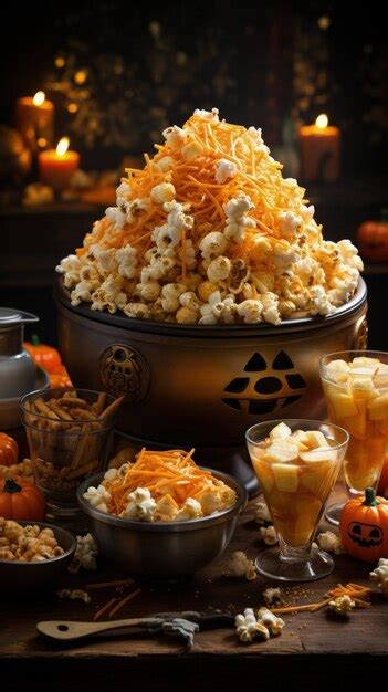 Premium AI Image | fright night flicks halloween horror movies and popcorn