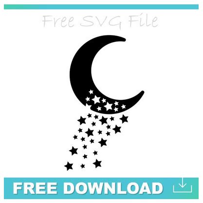 crescent moon and stars vector clipart Cricut Tutorials, Cricut Ideas, Cricut Craft, Free ...