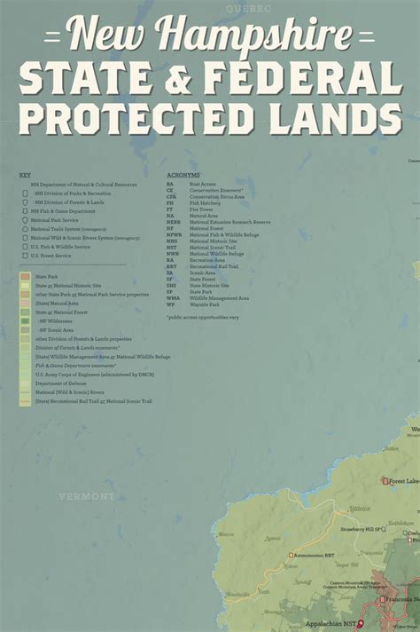 New Hampshire State Parks & Federal Land Map 24x36 Poster - Best Maps Ever