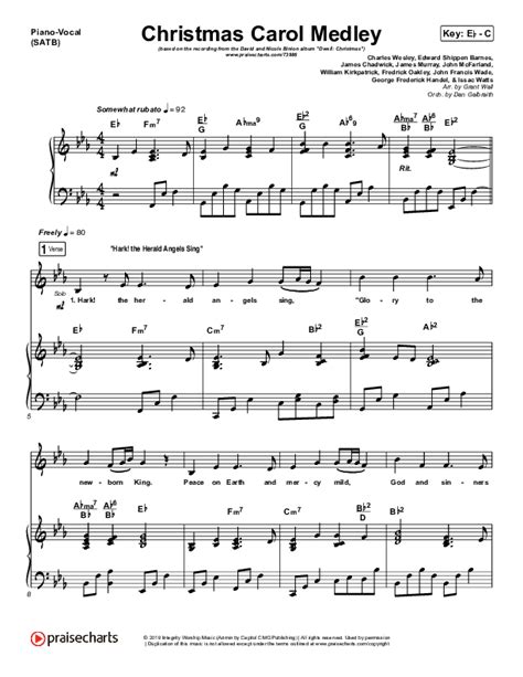 Christmas Carol Medley Sheet Music PDF (David & Nicole Binion / Daniel ...