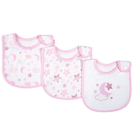 3 Pack Baby Bibs 100% Organic Cotton Drooling Teething Feeding Bib Soft ...