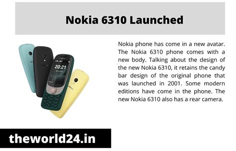 Iconic phone Nokia 6310 Launched in the new incarnation, know the price and features - TheWorld24.In