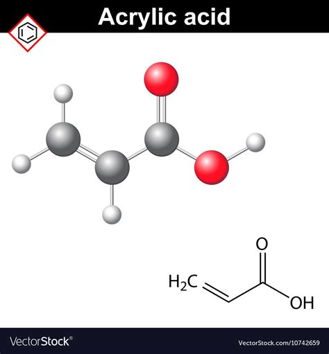 Acrylic acid molecule Royalty Free Vector Image