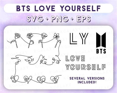 BTS Love Yourself BTS Merch BTS Svg Kpop Svg Png and Eps Vector Files Shirt Stickers Decal Print ...