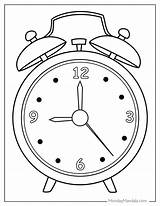 Alarm Clock Coloring Pages sketch template