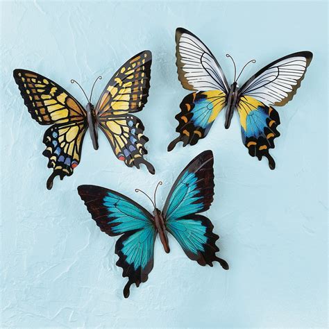 Metal Butterfly Wall Art, Set of 3 | Collections Etc.