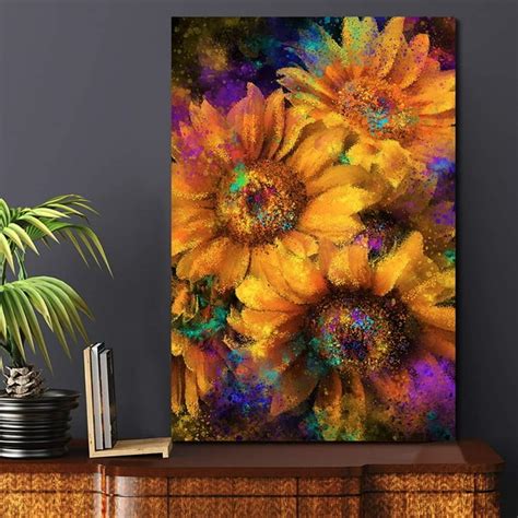 wall26 Canvas Wall Art Sunflower Painting Wall Decor Stretched and Framed Ready to Hang ...