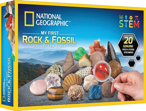 Amazon.com: NATIONAL GEOGRAPHIC Rock & Fossil Collection - Rock Collection for Kids, 20 Rocks ...