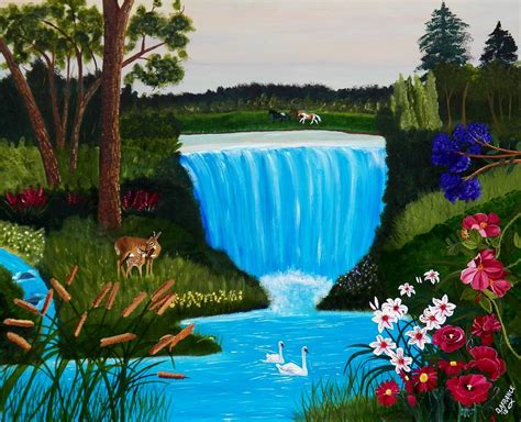 Nature Falls Painting by Debbie LaFrance - Fine Art America