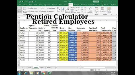 Pension and commutation Calculator in Excel For Retired Employees in ...