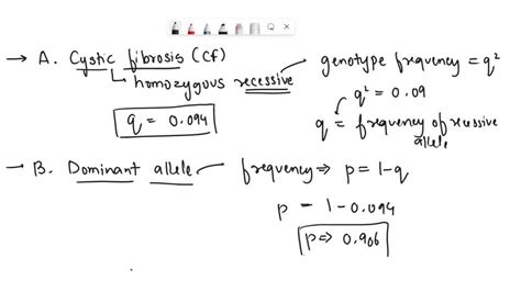 SOLVED: If the frequency of the recessive allele for a gene is 0.3, calculate the expected ...