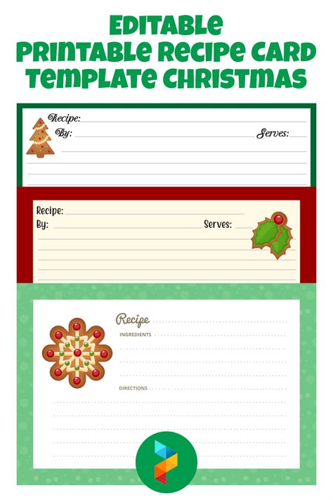 Editable Recipe Card Template Christmas - 10 Free PDF Printables | Printablee