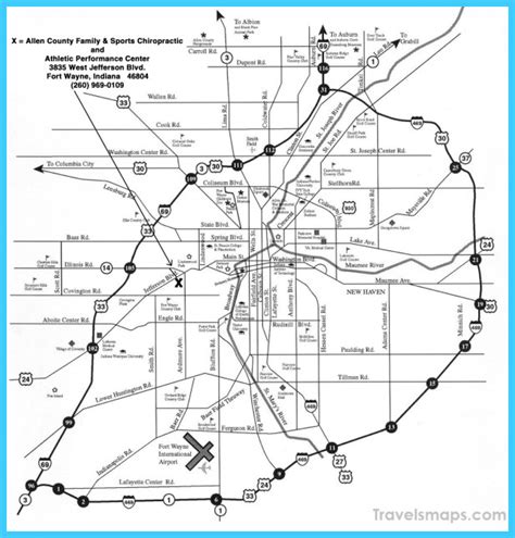 Map of Fort Wayne Indiana - TravelsMaps.Com