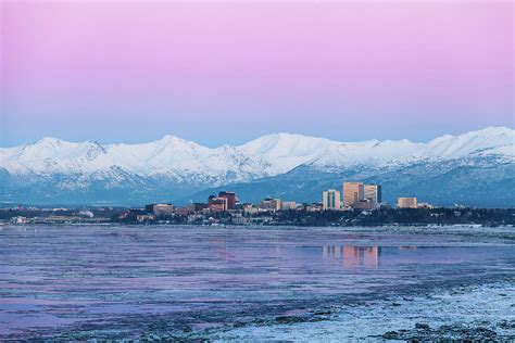 Winter Sunset over Anchorage, Alaska Photograph by Scott Slone | Fine Art America