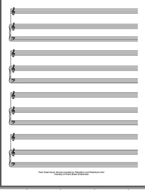 Free Printable Piano Staff Paper - FREE PRINTABLE TEMPLATES