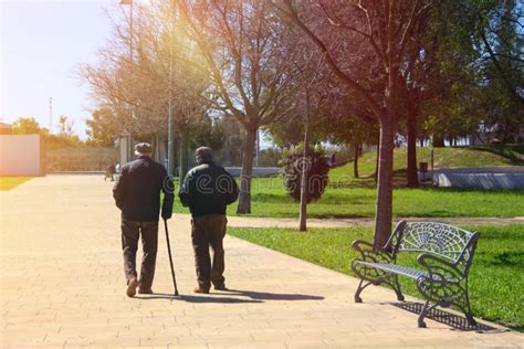 Two Old Men Walking in the Park Editorial Image - Image of disability ...