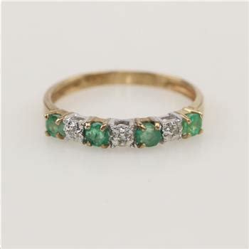 10kt Gold Emerald Diamond Ring | Property Room