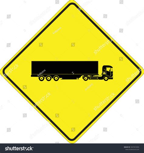 Truck Road Sign Vector Graphics Stock Vector (Royalty Free) 1837810393 ...