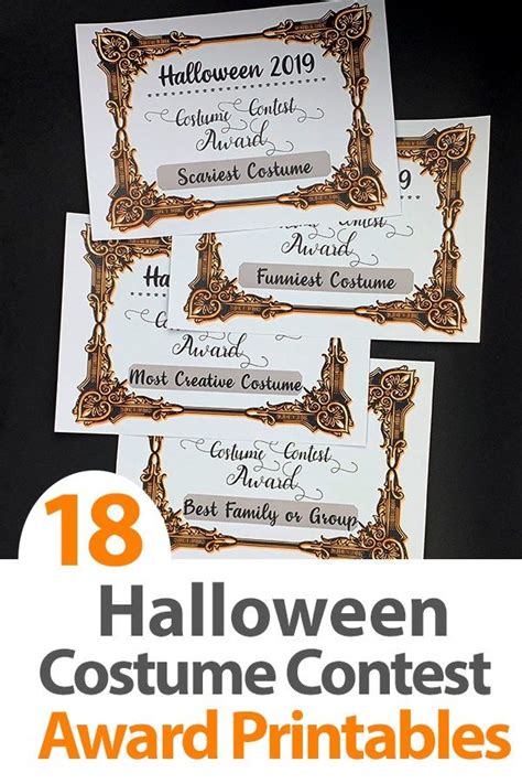 Costume Contest Award Printables | Halloween costume awards, Free ...