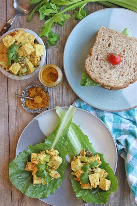 Curried tofu salad: Quick & easy vegan lunch - Cadry's Kitchen