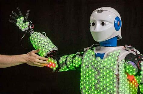 Scientists developed artificial human skin that enables robots to feel and respond to physical ...